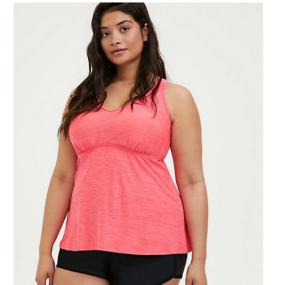 Torrid Coral Racerback Wireless Tankini Top